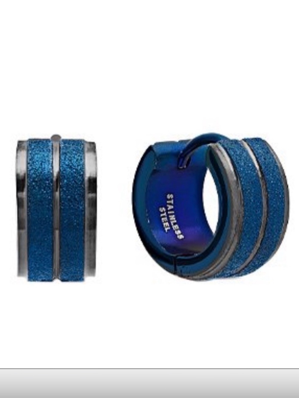 SteelTime | Black & Blue Huggie Earrings 🖤